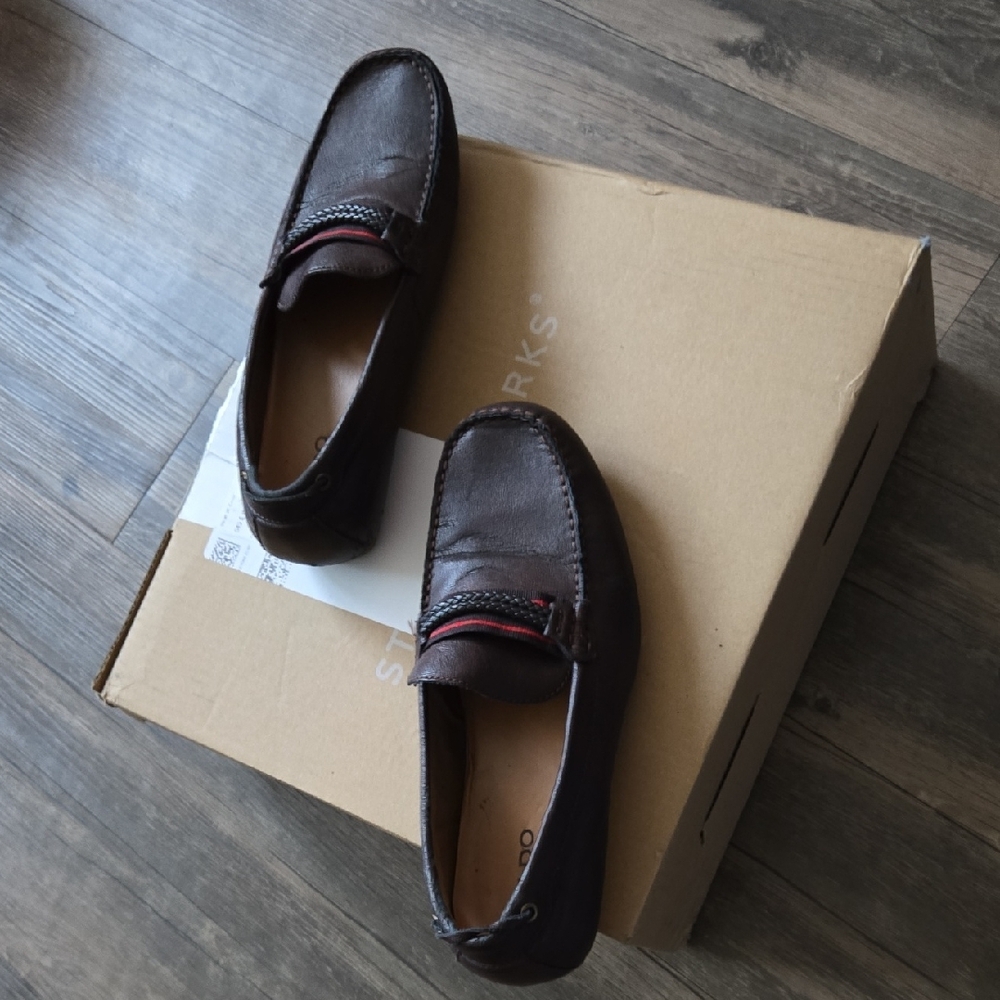 Aldo Men's Brown Loafers with Red Accents sz. 8 Used fit 9.5 - Picture 5 of 9